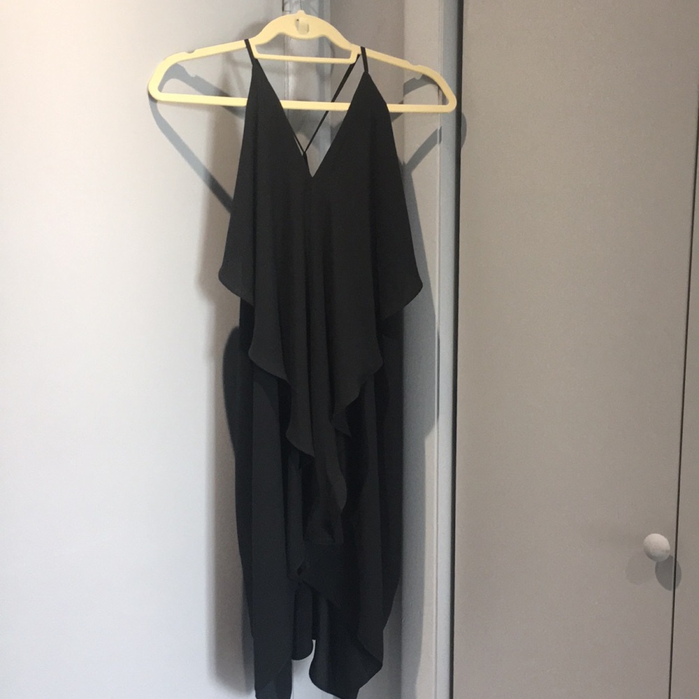 Black Chiffon Midi Dress